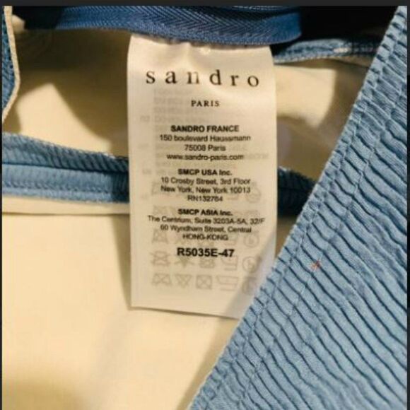 New NWOT Sandro Women's Neoprene Blue Dress - Picture 9 of 10